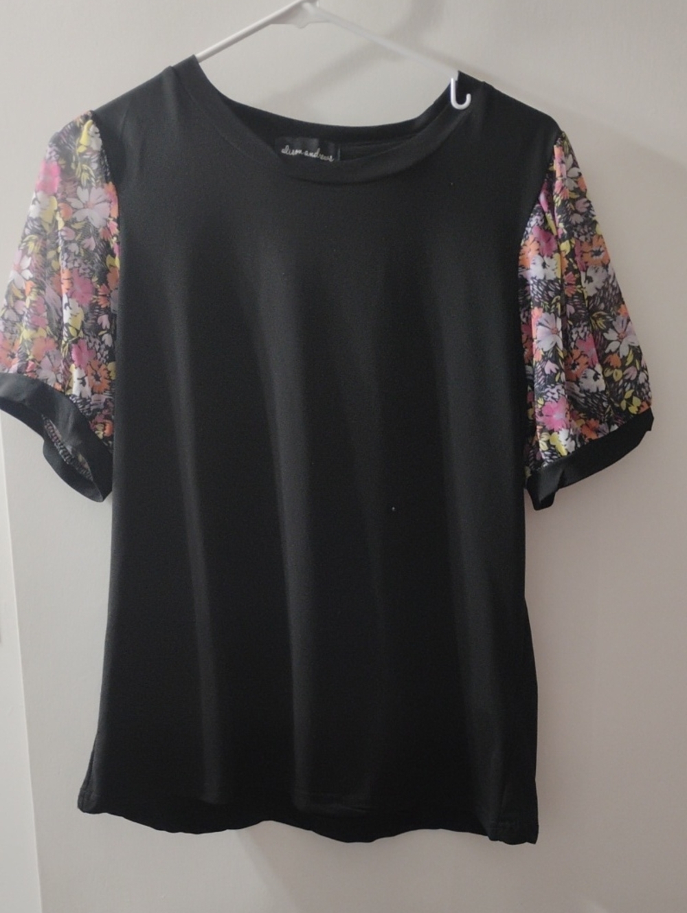 Black top with flowers